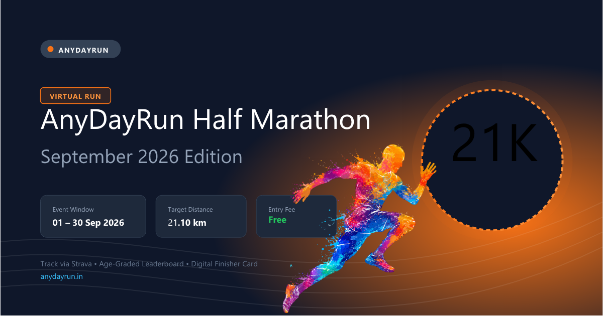 AnyDayRun September Half Marathon virtual run banner